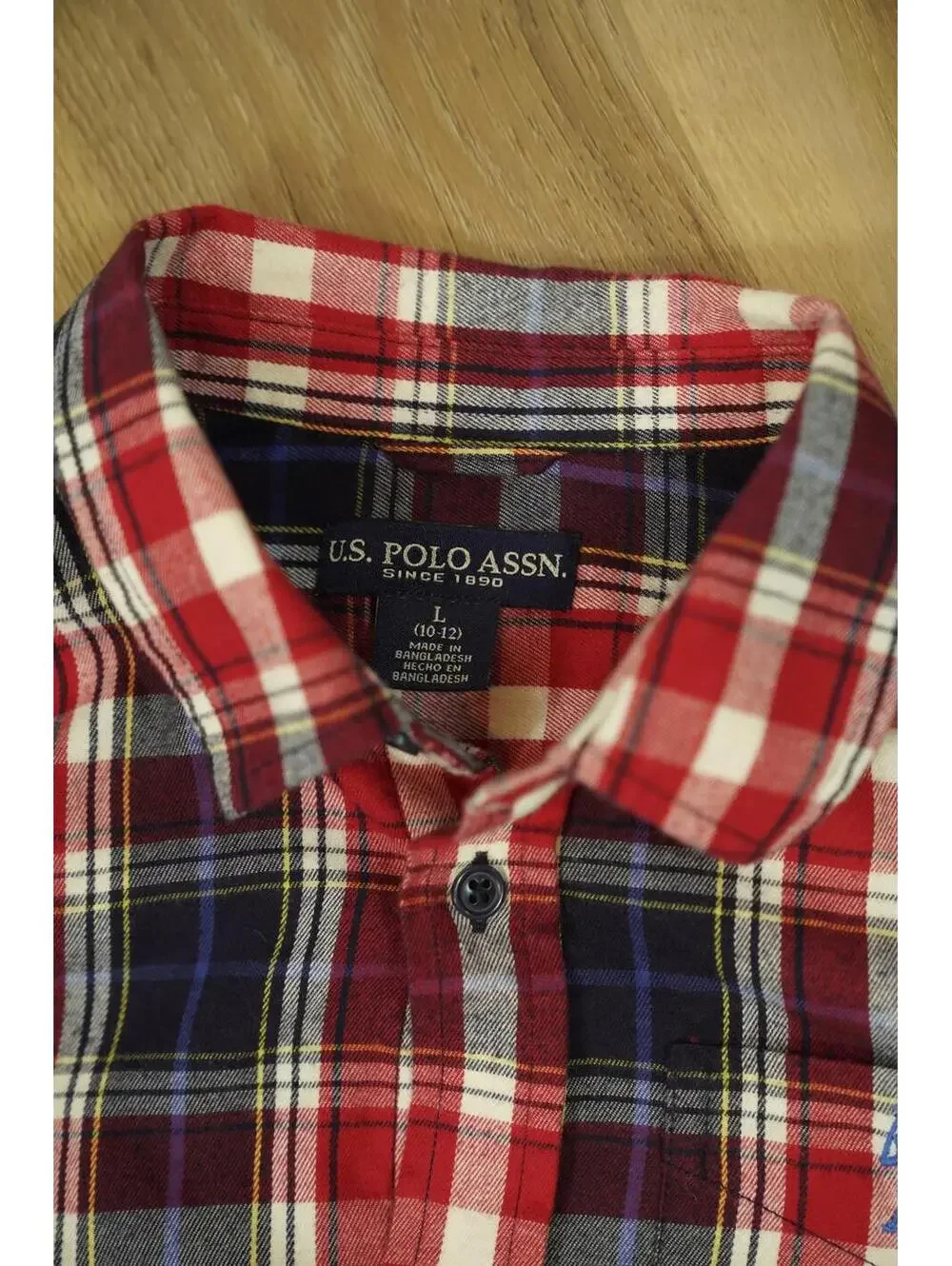US Polo Assn. Youth Plaid Button up - Large 10-12‎